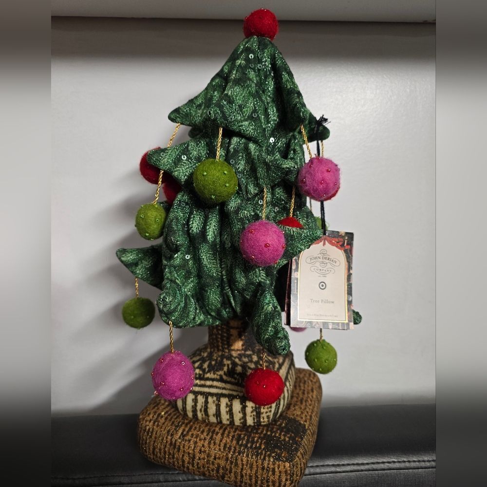 NEW John Derian X Target 19"X12" Christmas Tree Pillow with Ball Ornaments 2025